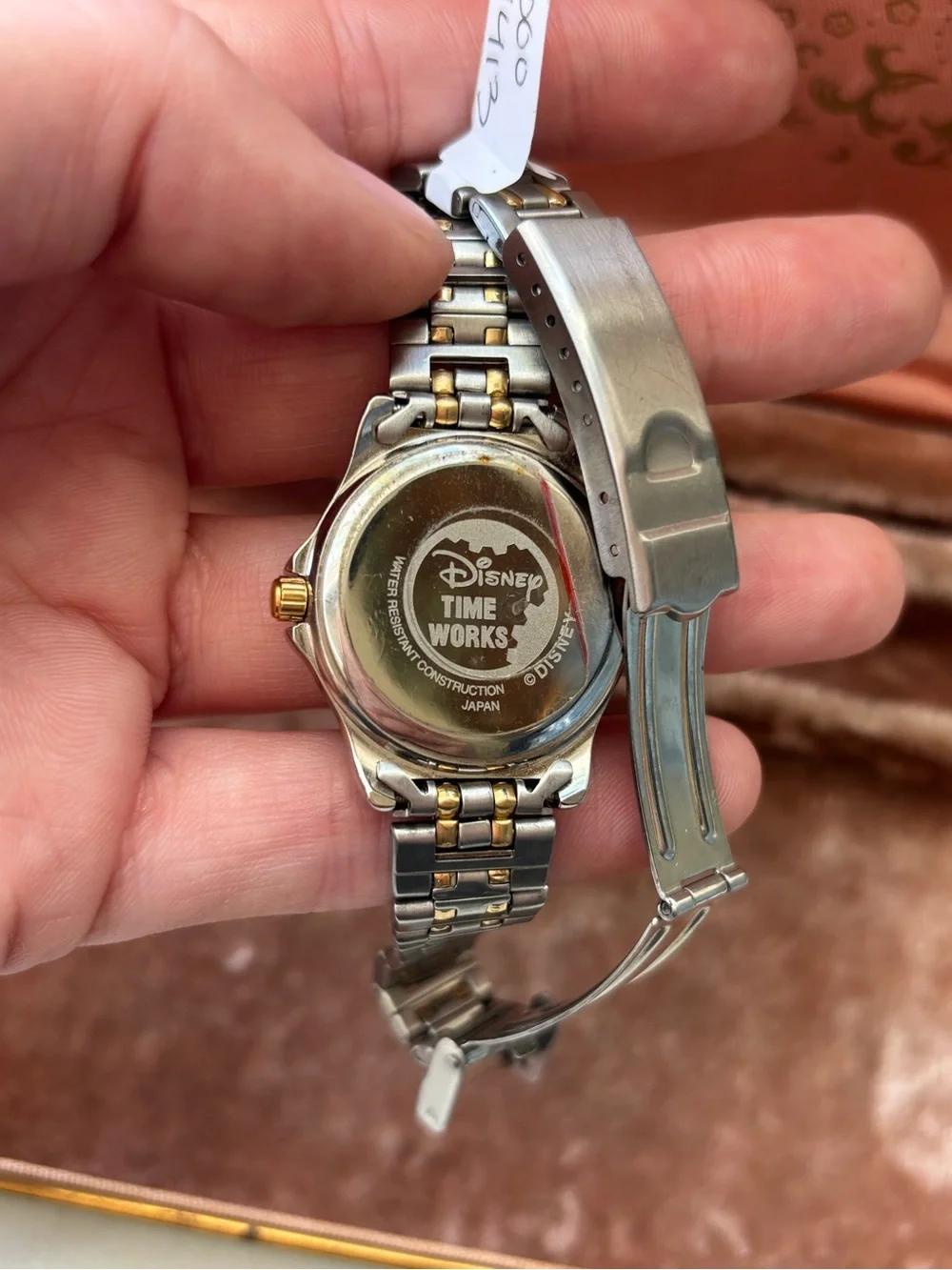 Vintage Disney Time Works Two-Tone Silver and Gold Mickey Mouse Wristwatch